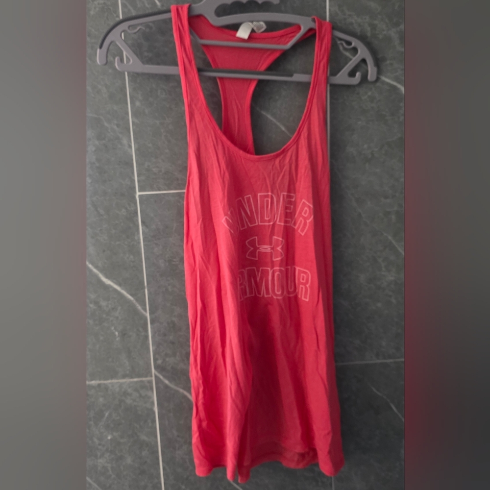 NWT Under Armour Women's Logo Pink Racerback Tank Size S